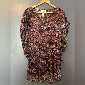 ETOILE ISABEL MARANT 100% Silk Printed Oversized Tunic Mini Dress Size 2